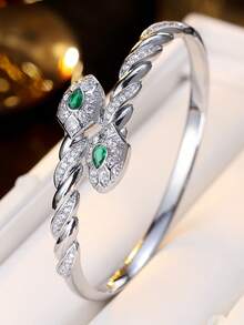 1 chiếc vòng tay nữ, thiết kế tối giản đính đá Cubic Zirconia, độc đáo, cao cấp, đa năng, thích hợp làm quà tặng và đeo hàng ngày. - vòng đeo tay - Xem 3