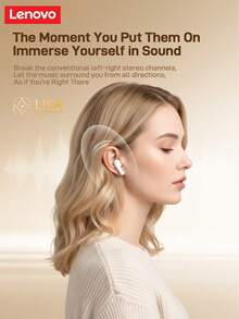 Lenovo EA230-5.4 Bluetooth Earphones: In-Ear Noise Cancelling, Low Latency, HD Calling, Stereo Sound, Compatible With Multiple Devices - Sakura White - View 5