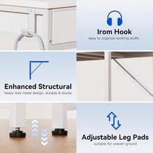 40 Inch Small Office Computer Desk With 2 Drawers & Headphone Hook - Compact Writing Desk For Home Office, Study Or Work, Modern Space-Saving Design For Small Spaces, White - A - View 4