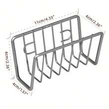 1pc Metal Kitchen Sink Organizer Rack, No Drill Sink Drain Shelf, Sponge & Drain Holder - Multicolor - View 7