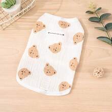 1pc Pet Clothes, Lightweight Sleeveless Cat Vest, Dog Sunscreen Clothes, Anti-Shedding, Anti-Licking, Summer - White - View 7