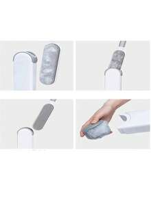 Bàn chải hút bụi và chống tĩnh điện, dụng cụ làm sạch chăn ga gối đệm, bàn chải làm sạch xơ vải áo khoác len và ghế sofa, bàn chải làm sạch hai mặt có thể tái sử dụng dùng trong gia đình. - Trắng - Xem 3
