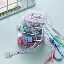2m/6ft Cute Mini Soft Tape Measure, Portable With Retractable Lock And Clear CM/Inch Markings - Suitable For Sewing, Home, Waist, Bust, Height Measurement - Durable And Easy To Store, Wipe-Clean Transparent Case With Hanging Loop - White - View 4