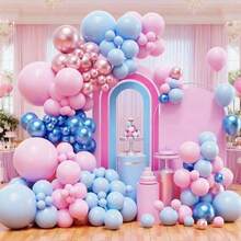 Party Supplies, 125 Sets Of Balloon Arches (5-Inch, 10-Inch, 18-Inch), In Blue, Pink, And Latex Balloons, Suitable For Weddings, Birthdays, Babyshowers, Gender Reveal Parties, Easter, Gift Party Decorations, And Family Room Decor. - View 1