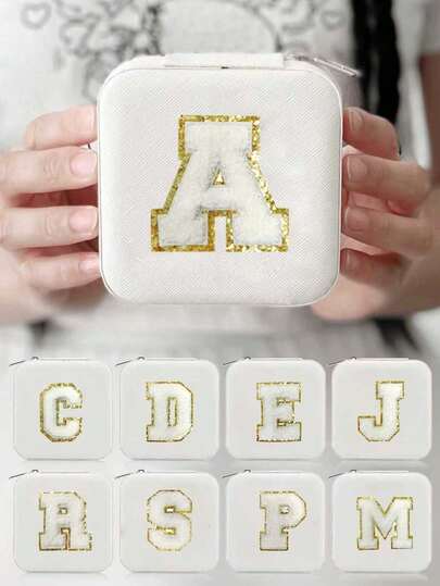 Portable Travel Jewelry Box, Multi-Functional Jewelry Display Box, PU Jewelry Box, Mini Jewelry Box, Personalized Gift - Pink Travel Jewelry Box, Birthday Gift, Christmas Gift, Teen Girl Gift, A-Z Letter Travel Jewelry Box, Can Store Earrings, Rings, Necklaces, Bracelets, Suitable As Mother's Day Gift, Wedding Gift, Bridesmaid Gift, Anniversary Gift, Christmas Gift And Premium Gift For Girlfriend