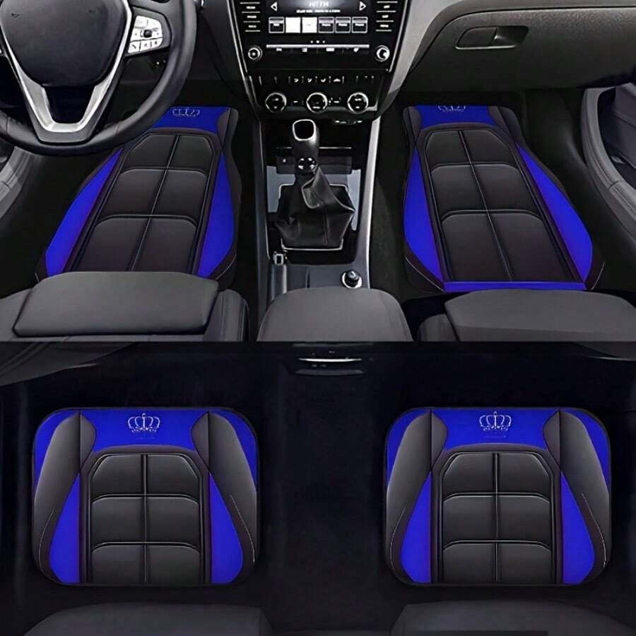 4pcs Universal Car Floor Mats - Anti-Slip All-Weather Protection Set, Dust-Proof & Scratch-Resistant For Sedan/SUV/Pickup - Floor Mats - View 1