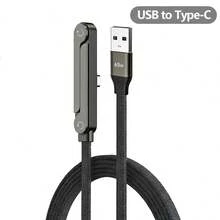 合金金属支架 240W 可折叠手机支架及数据线，Type-C 转 Lightning，多角度可调尼龙编织线，65W USB/Type-C 转 Type-C 接口，高速数据传输及快速充电，兼容 及其他智能设备，妇女节礼物 - 黑色 - 查看 15