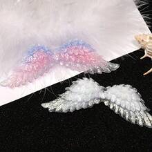 5颗全新闪亮翅膀珠子，时尚亮片树脂散珠，适合DIY手工艺品，如手机挂绳、钥匙扣、串珠笔等。 - 隨機混色 - 查看 6