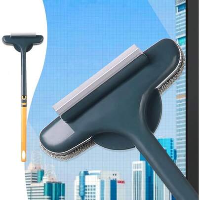 1/2个多功能刮水清洁刷 - 新款网格图案清洁刷，窗户清洁刷（颜色随机）