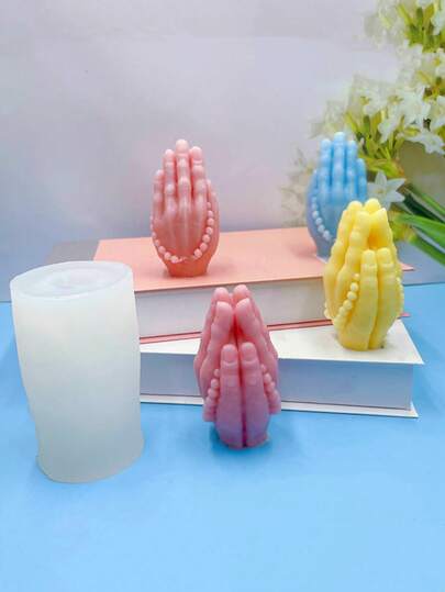 1pc Buddha Hand Bead Silicone Mold, DIY Buddha Hand Aroma Candle Mold, Plaster Home Decor Accessory Silicone Mold