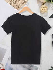 iseta Vintage Lavada de 230 g/m² para Mujer |   Camiseta de manga corta con cuello redondo, suave y agradable al tacto, con diseño retro de collage de periódicos y letras - Top casual de ver - Negro - Ver 3