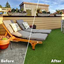 2M Artificial Grass Garden Turf Offcut Roll End Realistic Lawn Fake Carpet Mat - A - View 5