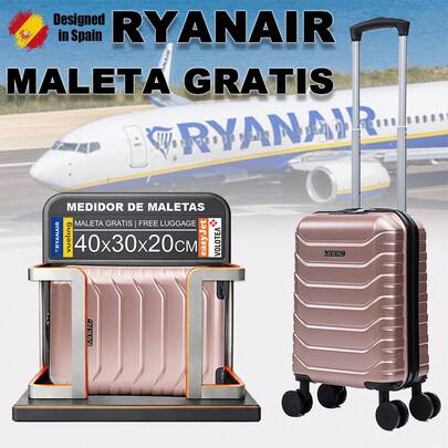 Maleta de Cabina ABS 40x30x20(24L)| Equipaje de mano con Ruedas Desmontables para Ryanair | Vueling | Easy-Jet | Wizz Air | Volotea - Negro/AzulMarino/RosaDorada/Morada/Menta/Amarillo/Verde/Rosa