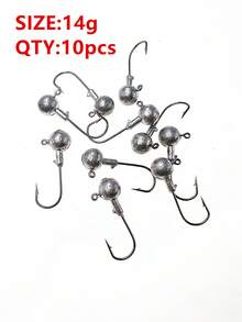 10 lưỡi câu mồi mềm đầu chì gia cường, lưỡi câu bạc dùng cho câu cá rô phi, cá tráp và cá chó. - Bạc - Xem 9