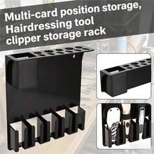 New Black Wall-Mounted Multi-Functional Hair Styling Tool Storage Rack, Suitable For Salons And Home, Can Store Thick Hair Tools, Electric Clippers, Hair Dryers, Etc. - Multicolor - View 6