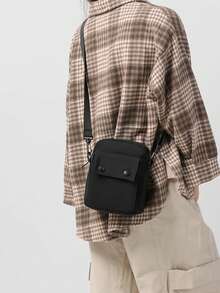 休闲手机斜挎包，街头风轻便单肩包，适合返校、旅行、父亲节礼物、情人节礼物 - 彩色 - 查看 1