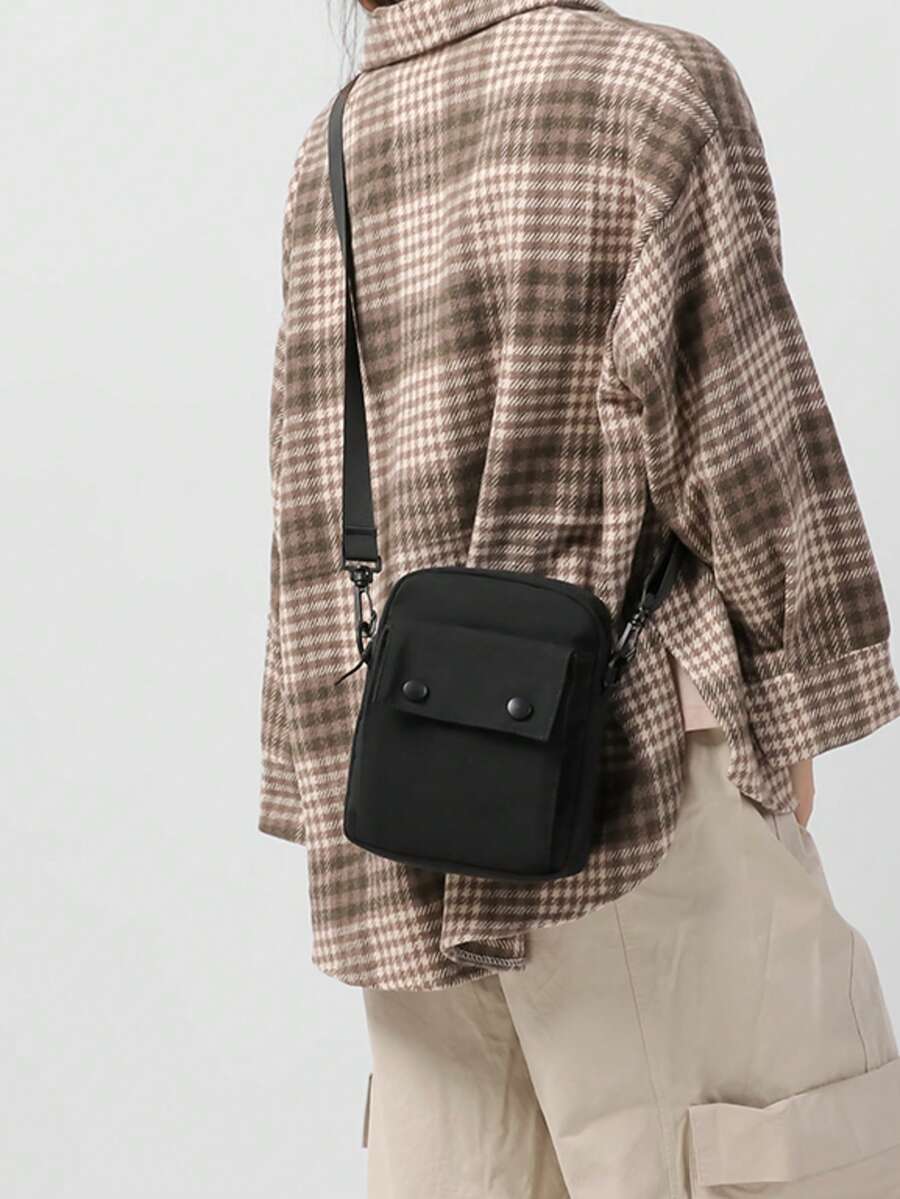 休闲手机斜挎包，街头风轻便单肩包，适合返校、旅行、父亲节礼物、情人节礼物 - 彩色 - 查看 1