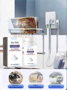 多用途厨房清洁粉 - 可清洁炉灶、炊具、茶具、瓷砖，去除锅碗瓢盆、炉灶、抽油烟机上的油脂污渍。适用于厨房和浴室清洁（新旧版本随机发货） - 粉狀 - 查看 2