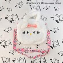 SANRIO （已授权）1个毛绒手提包 Cinnamon&Melody 卡通动漫手提包，俏皮斜挎包，日常通勤化妆包，无需熨烫护理，女士四季通用小钱包 - 查看 14
