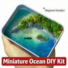 DIY Peninsula Iron Box Miniature Ocean Landscape Handmade Model Seascape Set Material Kit Micro Landscape Decor - Multicolor - View 1