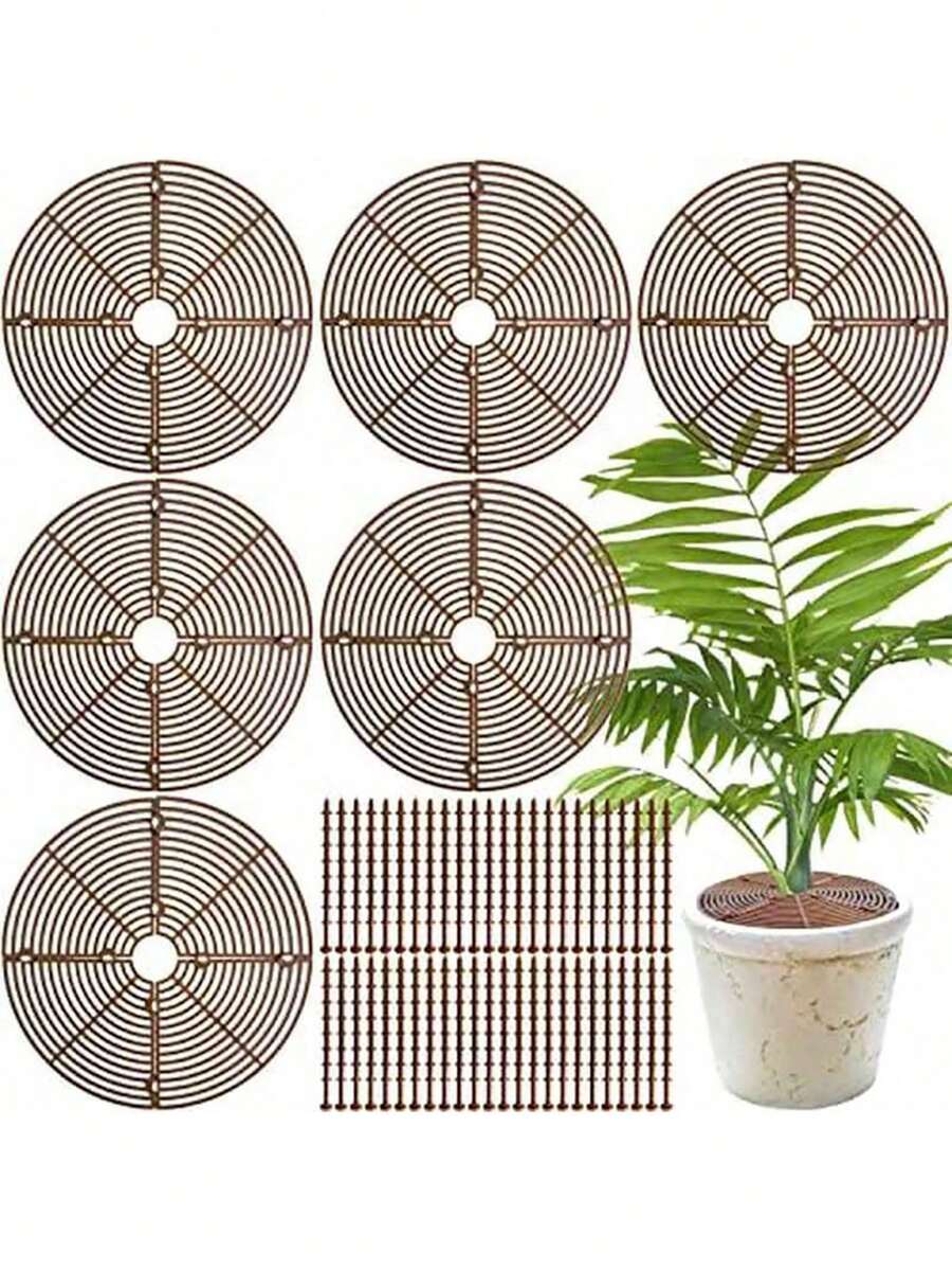 Barandilla para maceta, anti gato, perro, protección contra arañazos de mascotas, cubierta de rejilla circular de plástico para maceta, protección contra suciedad para niños - multicolor - Ver 1