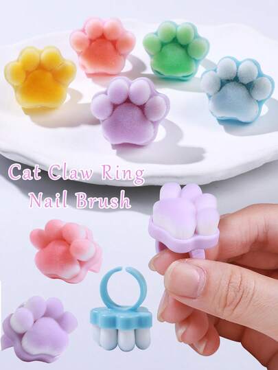 1/2/5 Circular Cat Claw Nail Brush, Suitable For DIY Keratin Cleaning Nail Brush, Portable Nail Care Tool Cleaning Brush, Ideal Choice For Home And Salon Nail Tools