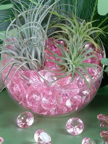 6000颗仿水晶宝石装饰品，人造水晶首饰，适用于花瓶装饰、婚礼派对、活动、工艺品、生日装饰、礼品 - 粉紅色鑽石 - 查看 7