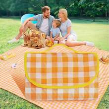 1 manta de picnic en estilo bohemio, colchoneta para picnics en primavera, verano y otoño, colchoneta de cuadrícula roja, amarilla y verde, colchoneta para playas y arenas, artículos para jardines y patios, utensilios para picnics al aire libre y jardines. - Amarillo 1,5*2 m - Ver 2