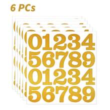 0,5/1/2 Pulgadas Pegatinas autoadhesivas de números en oro y plata, números de buzón de vinilo resistente al agua de 0,5-2 pulgadas, calcomanías decorativas del alfabeto para manualidades DIY, señal de dirección, taquilla y decoración de fiestas - Multicolor - Ver 17