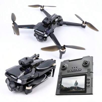 Dual-Kamera HD Faltbare Drohne | Mit faltbarer Fernbedienung mit Bildschirm, optischem Fluss-Height-Hold, WiFi-Echtzeitübertragung, Trajektorienzeichnungsflug, LED-Leuchten, Geschenkidee