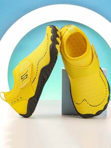 1 par bekväma och moderiktiga, avslappnade skyddande strand-/bad-/vattenskor för flickor, vår/sommar - Gul - Visa 3