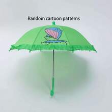 1pc 52cm Diameter Cartoon Princess Umbrella, Long Handle Umbrella, Floral Trim, Suitable For Sunny & Rainy Days,Outdoor,Garden,Travel Essentials,Portable Essentials - Multicolor - View 12