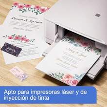 Hojas Opalina Tamaño Carta Papel Opalina 200 Hojas 95% Blancura Papel Arte Dibujo 21.6 X 27.9 CM Opalina T/Carta 250grs para Impresora Láser Inyección de Tinta - Blanco - Ver 3