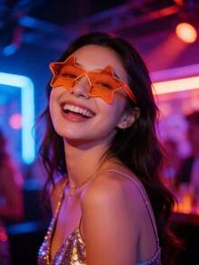 12pcs Frameless Star Shaped Transparent Glasses, Frameless Party Favors, Frameless Glasses, Heart Shaped Fashion Glasses, Heart Shaped Fashion Glasses, Pentagram Frameless Glasses, Diverse Styles - Multicolor - View 2