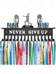 1pc Metal All-In-One Medal Display Rack, Multi-Function Wall Mounted Hanging Medal Hook & Key Holder - Multicolor - View 5