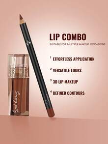 Pudaier 4-Piece Moisturizing Lip Gloss And Lip Liner Set - 3D Precision Defined Lips, Create Hydrated Makeup Look Suitable For Any Occasion, Perfect Match For Various Makeup Styles! - 4PCS SET - View 9