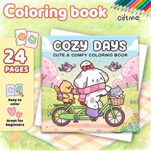 GDTME Tempo Confortável: Livro de Colorir de Padrão Simples e Ousado para Adultos e Crianças, Livro de Pintura Fofo, Ideal para Páscoa, Dia das Mães, Festa de Natal, Halloween e Presentes de Aniversário - Cenas de Colorir Relaxantes: Adequado para Amigos que Gostam de Colorir e Voltar às Aulas (Espaço Confortável para Colorir) - DIAS ACONCHEGANTES - Visão 2