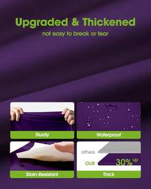4/8/12 84 Inch Round Disposable Tablecloths, Thickened Waterproof PEVA Plastic Table Covers For Party, Wedding, Banquet & Daily Use - Purple - View 2