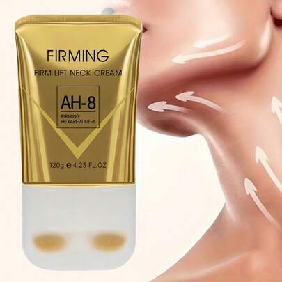 AH-8颈部紧致霜，120克，搭配AH-8颈部紧致霜滚轮，颈部紧致霜可减少皱纹、颈纹和颈部肌肤松弛。