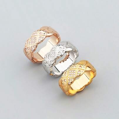 falinne Nhẫn hình học đính pha lê sang trọng, bề mặt nhẫn sần sùi, món quà hoàn hảo dành cho nàng (sinh nhật/kỷ niệm). Phụ kiện đa năng cho công sở và hẹn hò. 3 màu kim loại. Trang sức thời trang cho kỳ nghỉ và những chuyến đi chơi cuối tuần.