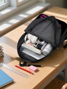 17-Inch Pixel Game Style Backpack, Adjustable Shoulder Straps, Suitable For School, Travel, Commute, Unisex Lightweight Casual Bookbag - 17 Inch Backpack - View 7