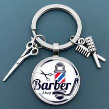 1 Llavero de regalo de peluquería con tijeras de estilista y peine - Plata antigua - Ver 8