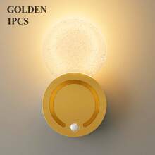 Lampe murale à capteur de cristal, lampe de décoration murale en acrylique, rechargeable par USB sans fil, 3 couleurs réglables, batterie longue durée, éclairage doux, préservant les yeux, convient pour armoire, placard, escalier, couloir, chambre, bureau, salle de bain, cadeau de Noël et d'anniversaire - Multicolore - Voir 30