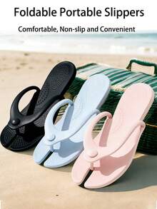 四季通用男女通用人字拖，可折叠旅行拖鞋，防滑酒店一次性浴室凉鞋 - 人字拖 - 查看 1