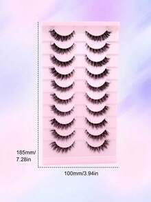 10 Paar Russische kurze unordentliche 5D Mehrschicht-Unsichtbare Verwischte Natürlich Aussehende Falsche Wimpern, Komfortable Weiche Realistische Wimpern für den täglichen Gebrauch & Partys - Übersicht 7