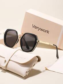 Verywork 1pc Geometric Frame Classy Aesthetic Delicate Superior Quality Fashion Eyeglasses Street Snap Accessories For Women Glasses Shades Basics Appointment Outfits Suitable For All Face Shapes - Multicolor - View 3