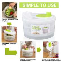 1pc Multi-Function Multi-Color Vegetable Salad Spinner, Manual Fruit & Vegetable Dehydrator, Vegetable Spinner, Fruit & Vegetable Washing Basket, Double-Layer Draining Bowl, Shatter-Resistant, PP Material, Kitchen Tool, Efficient Salad Maker, Vegetable Dehydrator, Kitchen Essential - Multicolor - View 6