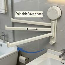 1个三层旋转毛巾架，180°旋转壁挂式毛巾杆/毛巾架，浴室置物架，粘性毛巾架，节省空间，壁挂式厨房毛巾架，适用于浴室和厨房 - 支架 - 查看 7