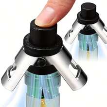 Reusable Champagne Stopper Vacuum Pump Preserver, Suitable For Champagne, Prosecco, Cava, Black - Multicolor - View 6