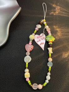 INS极简棕榈树手机壳挂绳，CCD相机背带，卡包，吊坠，创意粉色爱心挂饰 - 綠色 - 查看 7